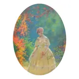 Mişu Teişanu, În grădină, 1929, pastel și cărbune pe hârtie