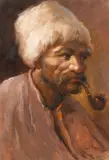 Samuel Bogdanovici, Fumătorul de pipă, ulei pe placaj