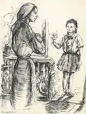 Mina Byck Wepper, Flori de ziua mamei, tuș și accente de laviu pe hârtie
