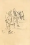 La târg by Jean Alexandru Steriadi, creion pe hârtie, offered Apr 2025