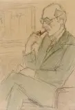 Theodor Pallady, Colecționarul Lazăr Munteanu, 1947, acuarelă și creion pe hârtie