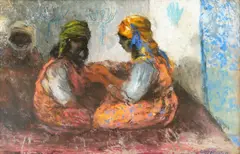Nicolae Gropeanu, Tinere în interior oriental, pastel pe hârtie