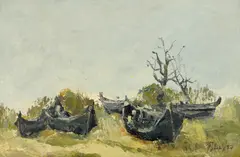 Deltă by Nicolae Blei, 1987, ulei pe pânză, sold Apr 2025
