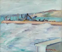 Constantin Bacalu, Dig la Balcic, 1938, ulei pe carton