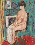 George Ștefănescu, Modelul, 1965, ulei pe carton