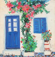 Iulia Candea Daradici, Peisaj din Grecia, ulei pe pânză