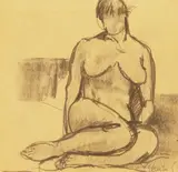 Constantin Piliuță, Nud, 1938, cărbune pe hârtie