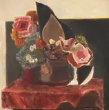 Serban Epure, Natură statică de atelier, 1978, ulei pe pânză lipită pe metal