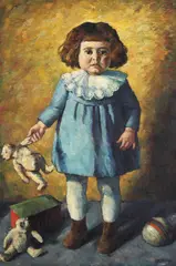 Ernst Honigberger, Fetiță cu ursuleț, 1919, ulei pe pânză