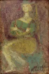 Magdalena Rădulescu, Pălăria verde, ulei pe lemn