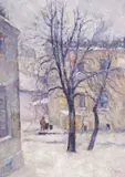 Vasile Popa, Iarnă în București, ulei pe pânză