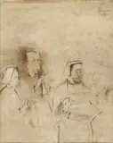 Sorin Ilfoveanu, Muzicanții, 1986, tuș și laviu pe hârtie