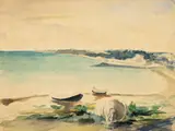 George Barbieri, Mahoane la Balcic, 1946, acuarelă pe hârtie