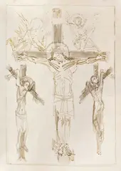 Ion Grigorescu, Răstignirea, 1996, acuarelă pe hârtie