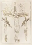 Ion Grigorescu, Răstignirea, 1996, acuarelă pe hârtie