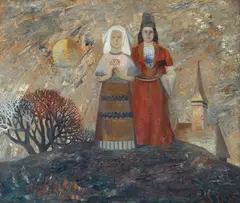 Basme românești by Dimitrie Gavrilean, 1978, ulei pe carton, sold Apr 2025