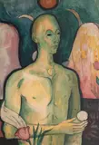 George Tipoia, Portretul ideal al Poetului, 1968, acuarelă pe hârtie