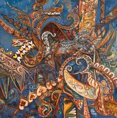 Radu Carp, Battle of the Ornaments, acrilic pe pânză
