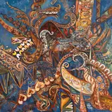 Radu Carp, Battle of the Ornaments, acrilic pe pânză