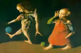 Georges Mazilu, Les deux ballons, 2024, acrilic pe pânză