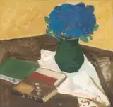 Flori albastre by Ion Popescu Negreni, ulei pe carton, offered Apr 2025