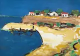 Ion Pacea, Marină la Tuzla, anii '80, guașă pe hârtie
