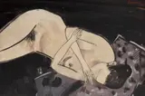 Sorin Ilfoveanu, Nud dormind, 1986, tempera pe hârtie