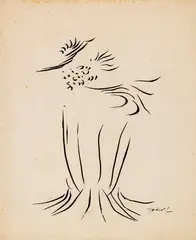 Jacques Hérold, Fleur, tuș pe hârtie