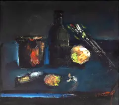 Mircea Ciobanu, Natură statică de atelier, ulei pe pânză