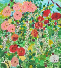 Silvia Radu, Simfonia florilor, 2008, ulei şi acrilic pe pânză