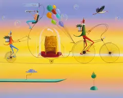 Drumul coifului by Mihai Glodeanu, 2025, ulei pe pânză, sold Apr 2025