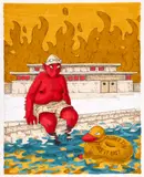 Alex Horghidan, Take it easy, nice & breezy, 2022, tuș și marker pe hârtie