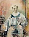 Accordeoniste by Nicolae (Nicolai) Georgescu, ulei pe pânză, offered Apr 2025