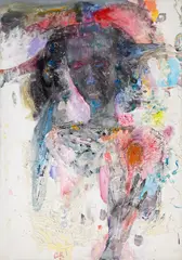 Cristian Sida, Untitled, 2008, acrilic și colaj de obiecte ready-made pe pânză