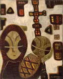 Margareta Stahl, Maternitate, 1970, ulei pe carton