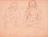 Jules Pascin, Parisian cafe, pencil and watercolor on paper