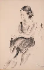 Jules Pascin, Model in the studio, pencil and charcoal on paper