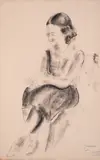Jules Pascin, Model in the studio, pencil and charcoal on paper