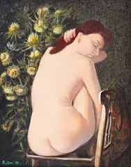 Borislav Domuschiev, Nude seen from the back, 1997, oil on canvas