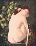 Borislav Domuschiev, Nude seen from the back, 1997, oil on canvas