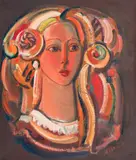 Hristo Todorov, Portrait of Yula, 1985, oil on canvas