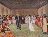 Naum Hadjimladenov, Dance-off, 1940, oil on cardboard