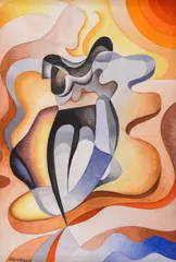 Nikolay Diulgheroff, Ignition (from Medea cycle), 1930, tempera on cardboard