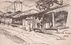 Nikola Tanev, Karlovo, 1933, charcoal on paper