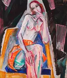 Atanas Patsev, Boudoir, 1970, oil on canvas