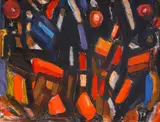 Genko Genkov, Colourful landscape, 2002, oil on canvas