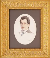 Dechko Mandov, Portrait of a man, 1916, watercolour on paper