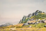 Pavel Frantsaliyski, Landscape from Rila Mountains, 1940, watercolor on paper