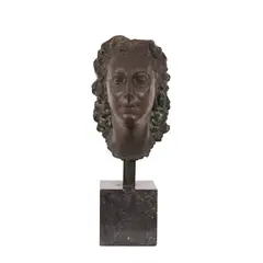 Asen Peikov, Portrait of the Marchesa Emilia Sant' Angelo Peikov (the wife of the artist), 1942, bronze on marble base
