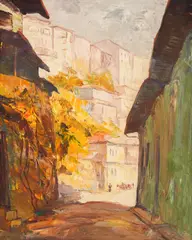 Stoyan Vasilev, Street in Veliko Tarnovo, oil on canvas